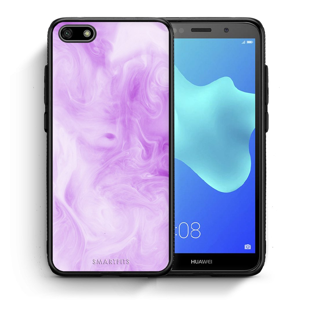 Θήκη Huawei Y5 2018/Honor 7S Lavender Watercolor από τη Smartfits με σχέδιο στο πίσω μέρος και μαύρο περίβλημα | Huawei Y5 2018/Honor 7S Lavender Watercolor case with colorful back and black bezels