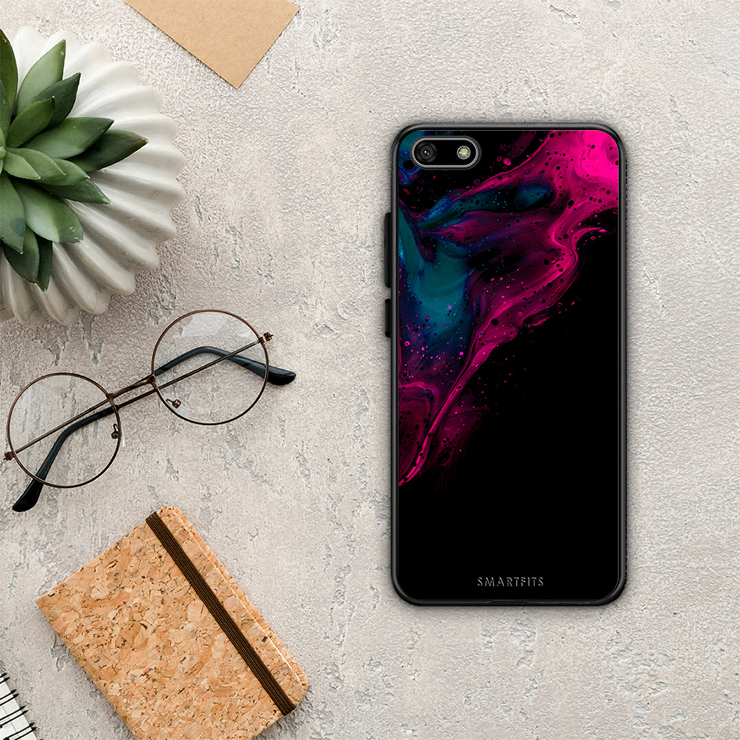 Watercolor Pink Black - Huawei Y5 2018 / Honor 7S case