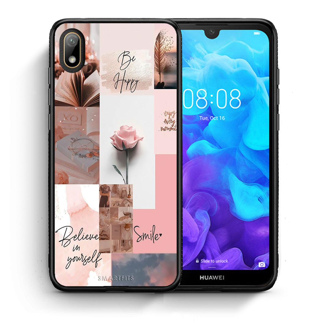 Θήκη Huawei Y5 2019 Aesthetic Collage από τη Smartfits με σχέδιο στο πίσω μέρος και μαύρο περίβλημα | Huawei Y5 2019 Aesthetic Collage case with colorful back and black bezels