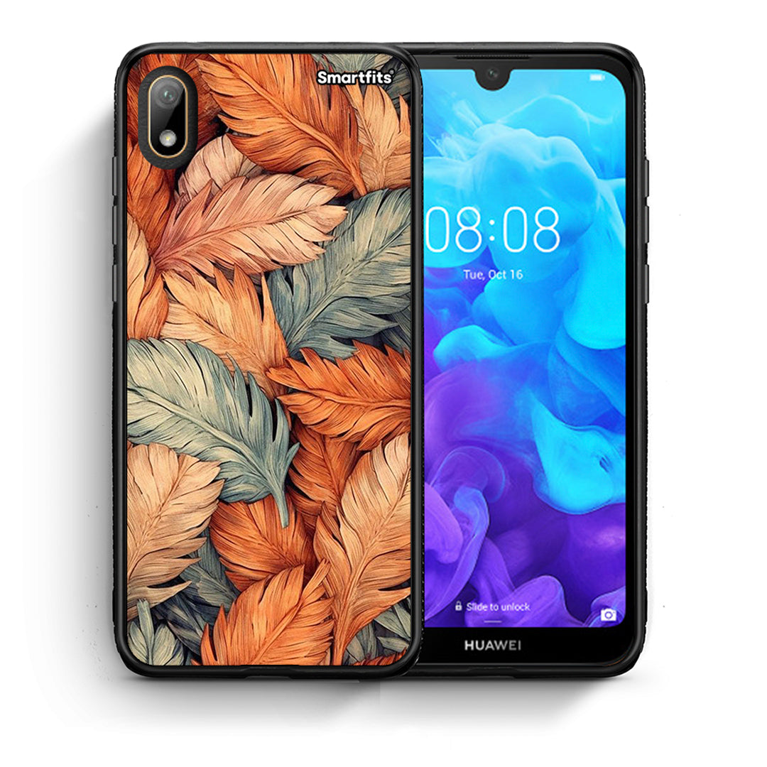 Θήκη Huawei Y5 2019 Autumn Leaves από τη Smartfits με σχέδιο στο πίσω μέρος και μαύρο περίβλημα | Huawei Y5 2019 Autumn Leaves case with colorful back and black bezels