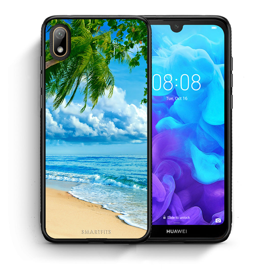 Θήκη Huawei Y5 2019 Beautiful Beach από τη Smartfits με σχέδιο στο πίσω μέρος και μαύρο περίβλημα | Huawei Y5 2019 Beautiful Beach case with colorful back and black bezels