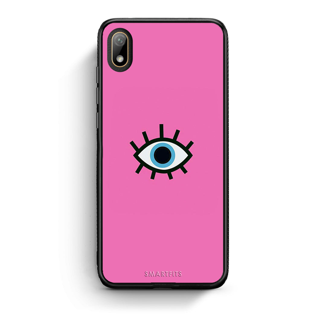 Huawei Y5 2019 Blue Eye Pink θήκη από τη Smartfits με σχέδιο στο πίσω μέρος και μαύρο περίβλημα | Smartphone case with colorful back and black bezels by Smartfits