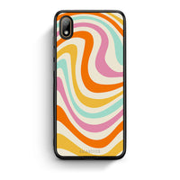 Thumbnail for Huawei Y5 2019 Colourful Waves θήκη από τη Smartfits με σχέδιο στο πίσω μέρος και μαύρο περίβλημα | Smartphone case with colorful back and black bezels by Smartfits