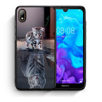 Thumbnail for Θήκη Huawei Y5 2019 Tiger Cute από τη Smartfits με σχέδιο στο πίσω μέρος και μαύρο περίβλημα | Huawei Y5 2019 Tiger Cute case with colorful back and black bezels