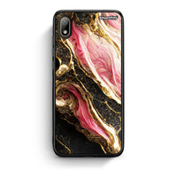 Thumbnail for Huawei Y5 2019 Glamorous Pink Marble θήκη από τη Smartfits με σχέδιο στο πίσω μέρος και μαύρο περίβλημα | Smartphone case with colorful back and black bezels by Smartfits