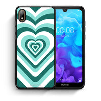 Thumbnail for Θήκη Huawei Y5 2019 Green Hearts από τη Smartfits με σχέδιο στο πίσω μέρος και μαύρο περίβλημα | Huawei Y5 2019 Green Hearts case with colorful back and black bezels