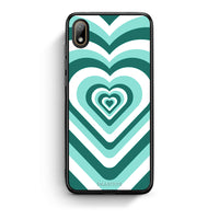 Thumbnail for Huawei Y5 2019 Green Hearts θήκη από τη Smartfits με σχέδιο στο πίσω μέρος και μαύρο περίβλημα | Smartphone case with colorful back and black bezels by Smartfits