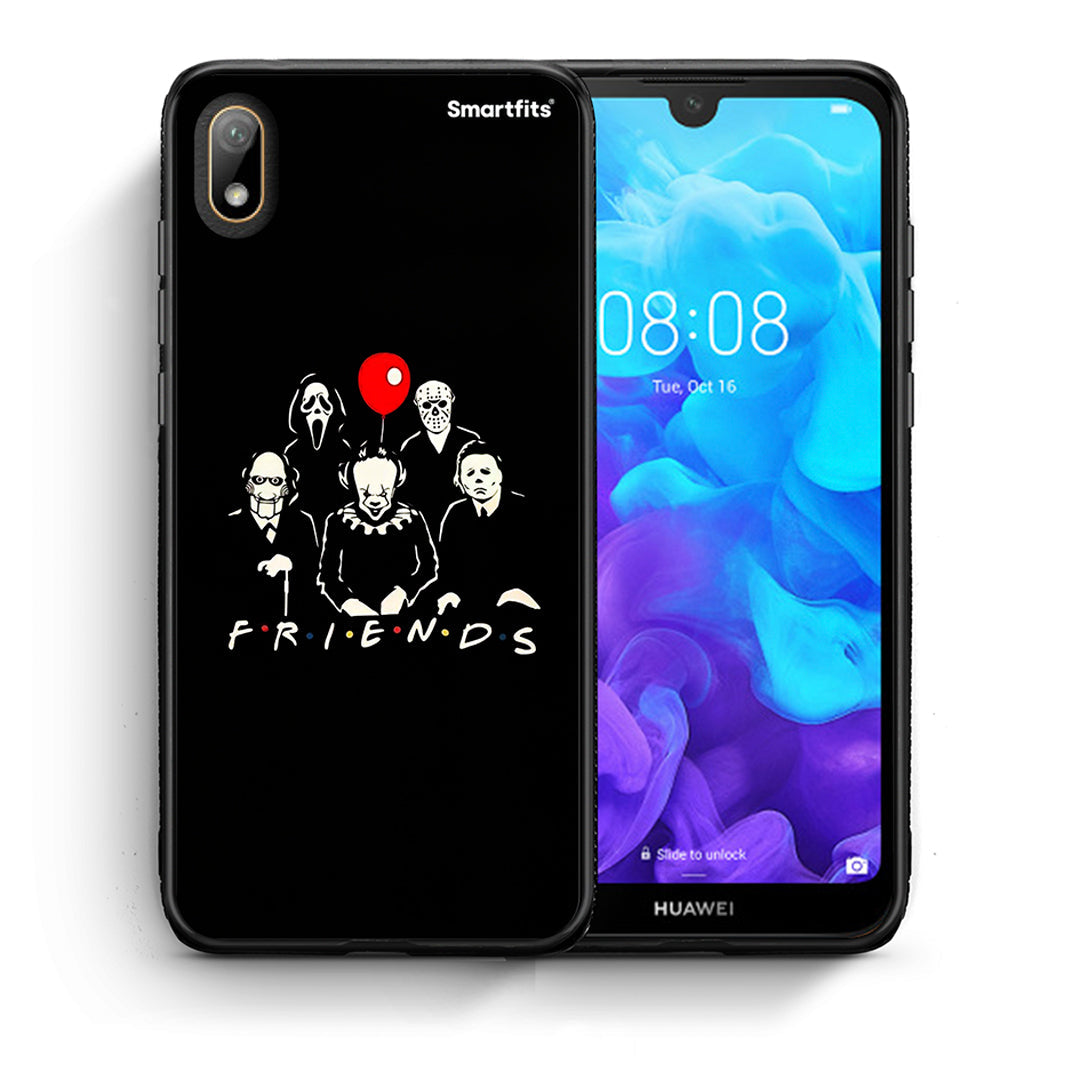 Θήκη Huawei Y5 2019 Halloween Friends από τη Smartfits με σχέδιο στο πίσω μέρος και μαύρο περίβλημα | Huawei Y5 2019 Halloween Friends case with colorful back and black bezels