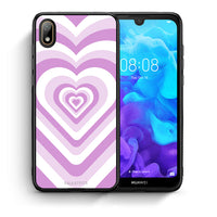 Thumbnail for Θήκη Huawei Y5 2019 Lilac Hearts από τη Smartfits με σχέδιο στο πίσω μέρος και μαύρο περίβλημα | Huawei Y5 2019 Lilac Hearts case with colorful back and black bezels