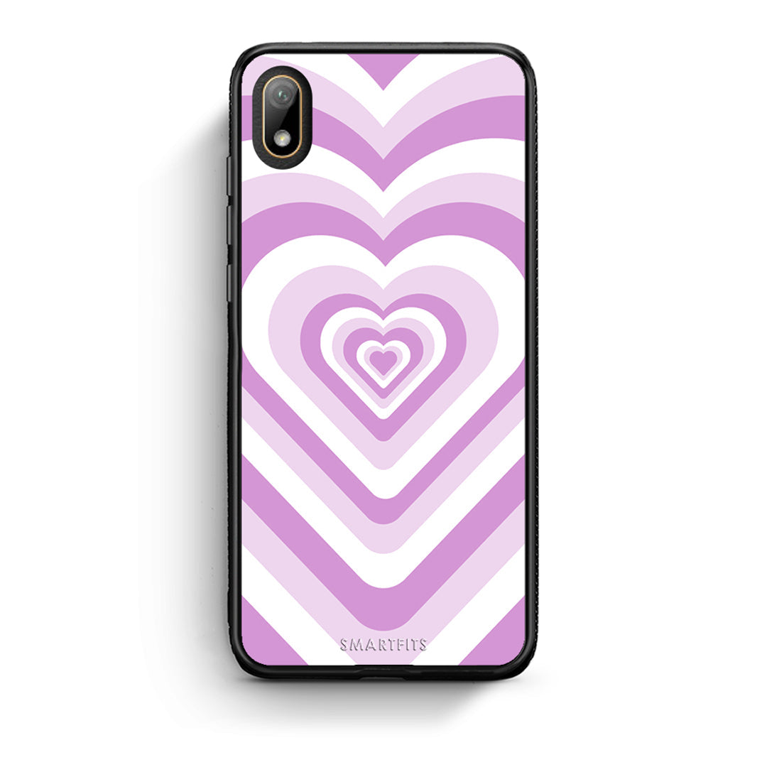 Huawei Y5 2019 Lilac Hearts θήκη από τη Smartfits με σχέδιο στο πίσω μέρος και μαύρο περίβλημα | Smartphone case with colorful back and black bezels by Smartfits