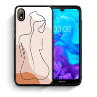 Thumbnail for Θήκη Huawei Y5 2019 LineArt Woman από τη Smartfits με σχέδιο στο πίσω μέρος και μαύρο περίβλημα | Huawei Y5 2019 LineArt Woman case with colorful back and black bezels