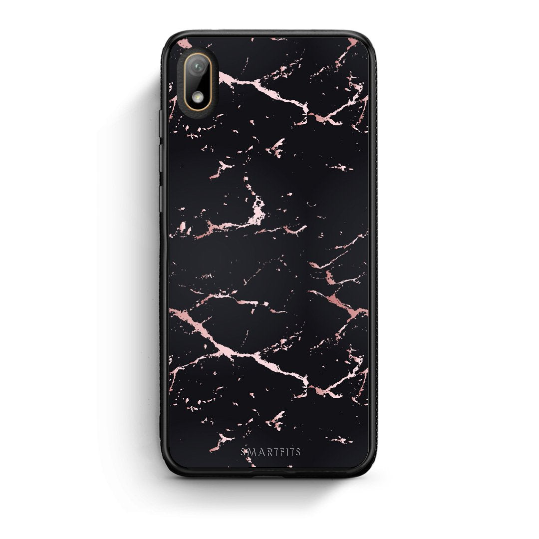 4 - Huawei Y5 2019 Black Rosegold Marble case, cover, bumper