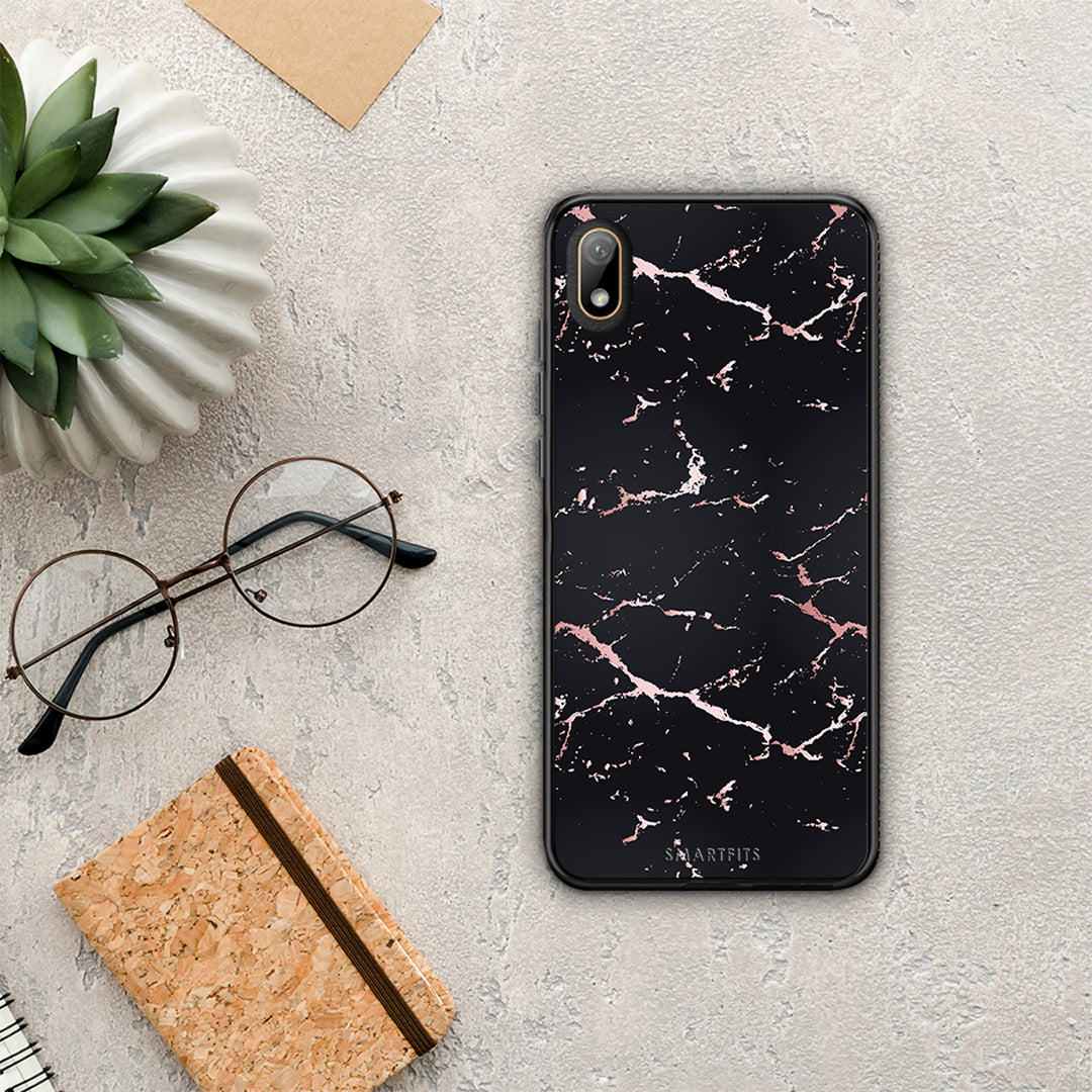 Marble Black Rosegold - Huawei Y5 2019 case