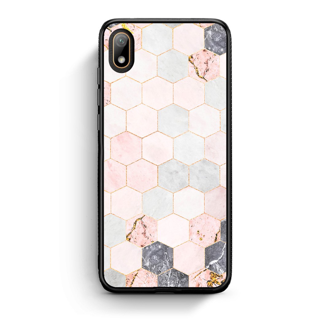 4 - Huawei Y5 2019 Hexagon Pink Marble case, cover, bumper