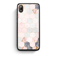 Thumbnail for 4 - Huawei Y5 2019 Hexagon Pink Marble case, cover, bumper
