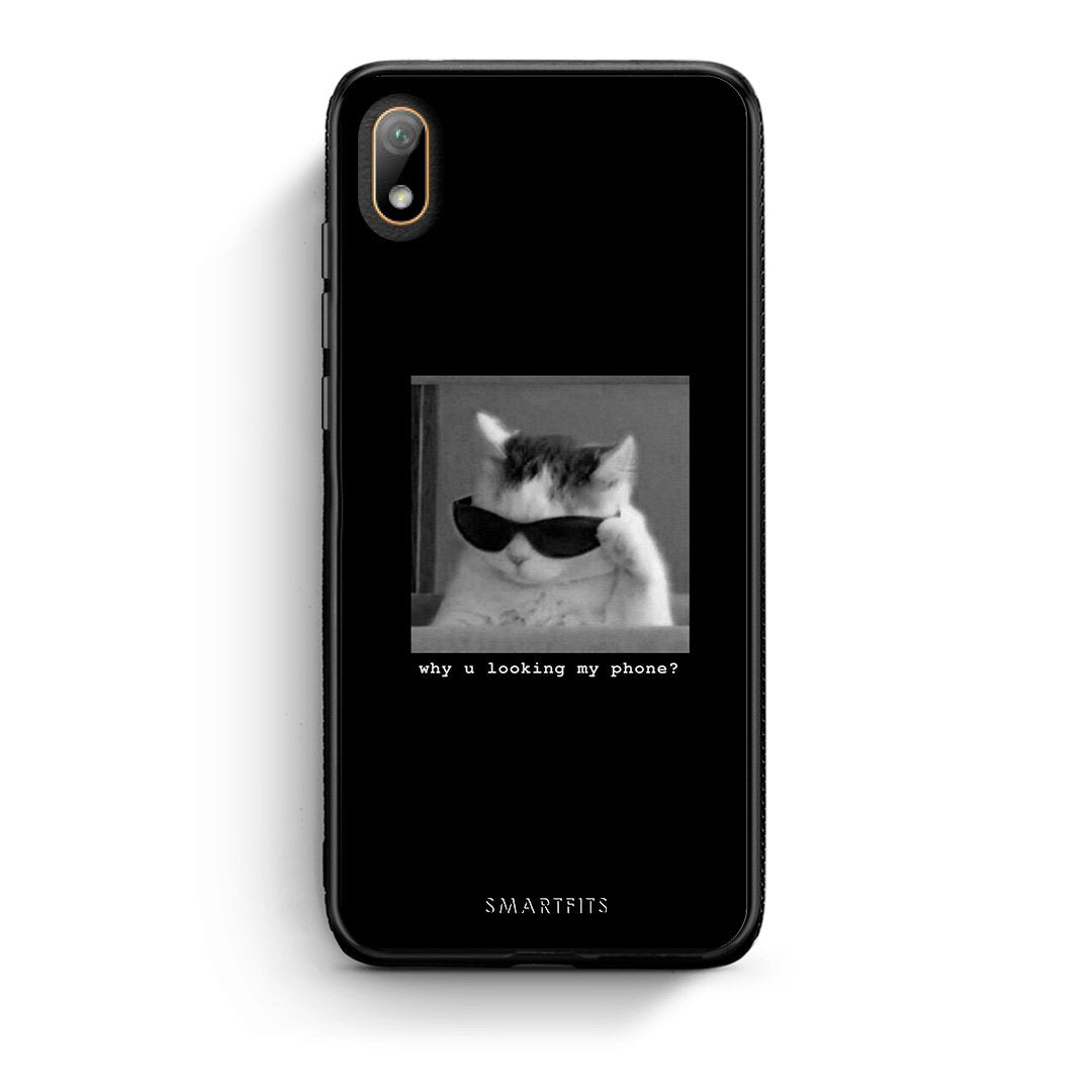 Huawei Y5 2019 Meme Cat θήκη από τη Smartfits με σχέδιο στο πίσω μέρος και μαύρο περίβλημα | Smartphone case with colorful back and black bezels by Smartfits