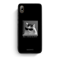 Thumbnail for Huawei Y5 2019 Meme Cat θήκη από τη Smartfits με σχέδιο στο πίσω μέρος και μαύρο περίβλημα | Smartphone case with colorful back and black bezels by Smartfits