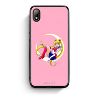 Thumbnail for Huawei Y5 2019 Moon Girl θήκη από τη Smartfits με σχέδιο στο πίσω μέρος και μαύρο περίβλημα | Smartphone case with colorful back and black bezels by Smartfits