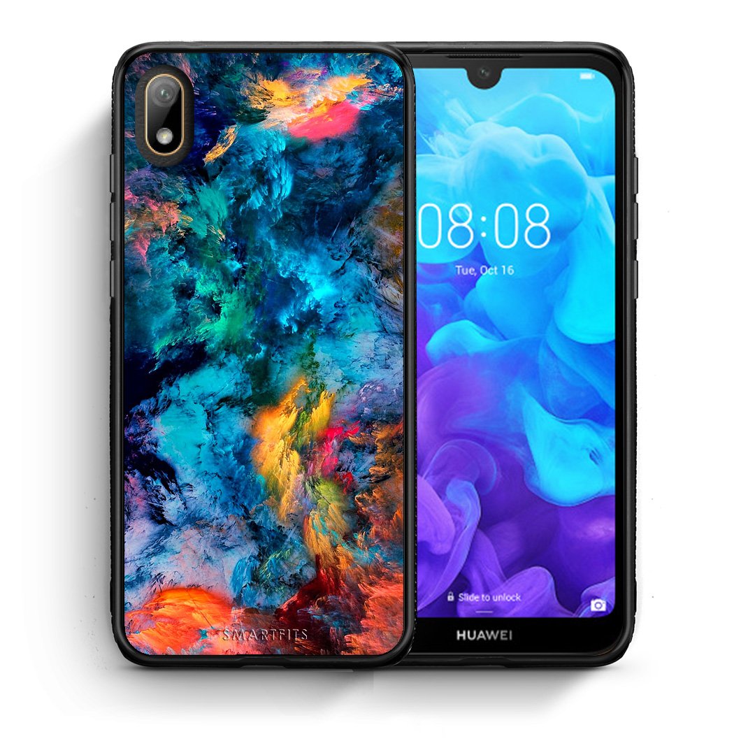 Θήκη Huawei Y5 2019 Crayola Paint από τη Smartfits με σχέδιο στο πίσω μέρος και μαύρο περίβλημα | Huawei Y5 2019 Crayola Paint case with colorful back and black bezels