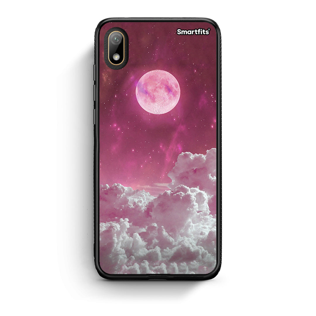 Huawei Y5 2019 Pink Moon Θήκη από τη Smartfits με σχέδιο στο πίσω μέρος και μαύρο περίβλημα | Smartphone case with colorful back and black bezels by Smartfits