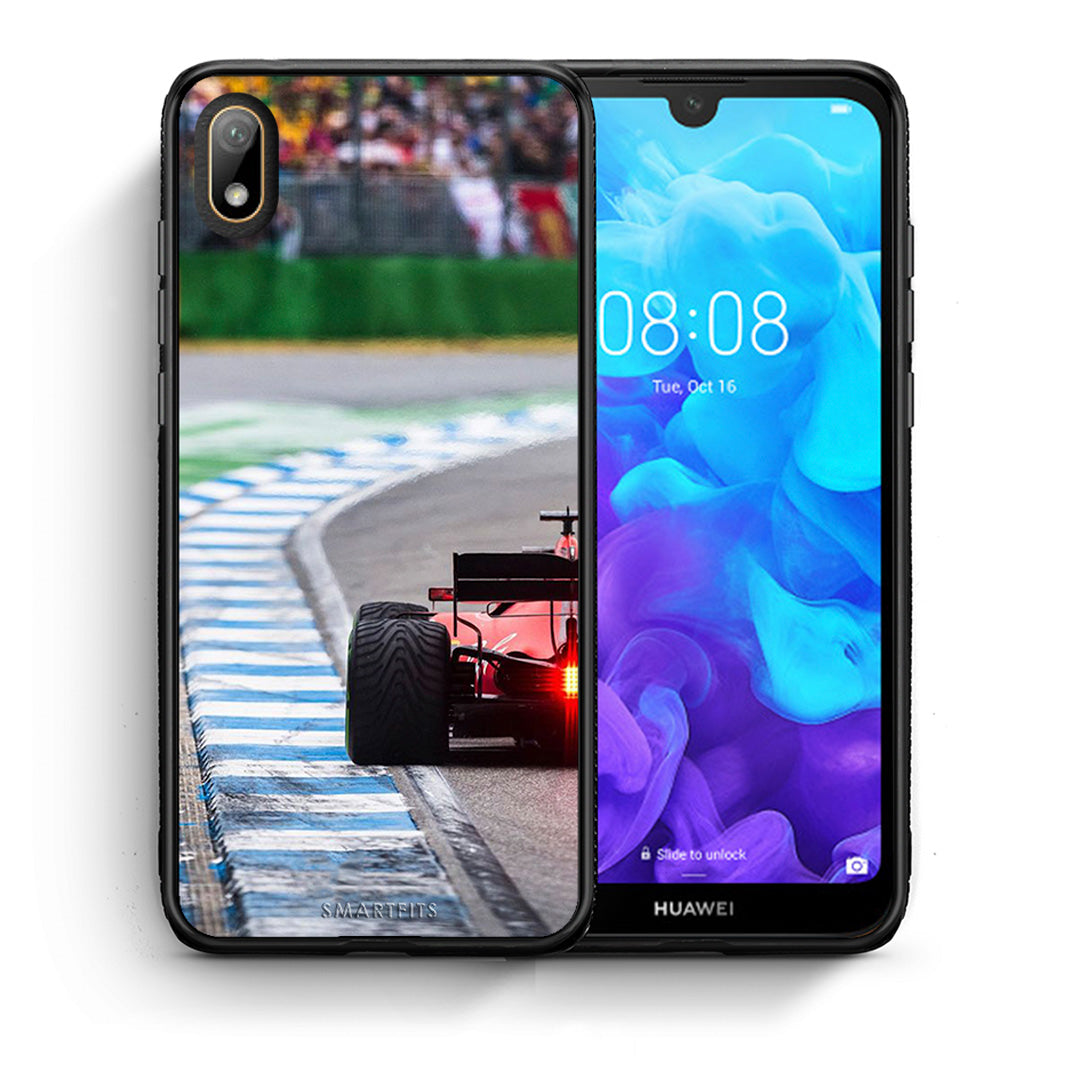 Θήκη Huawei Y5 2019 Racing Vibes από τη Smartfits με σχέδιο στο πίσω μέρος και μαύρο περίβλημα | Huawei Y5 2019 Racing Vibes case with colorful back and black bezels