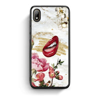 Thumbnail for Huawei Y5 2019 Red Lips θήκη από τη Smartfits με σχέδιο στο πίσω μέρος και μαύρο περίβλημα | Smartphone case with colorful back and black bezels by Smartfits