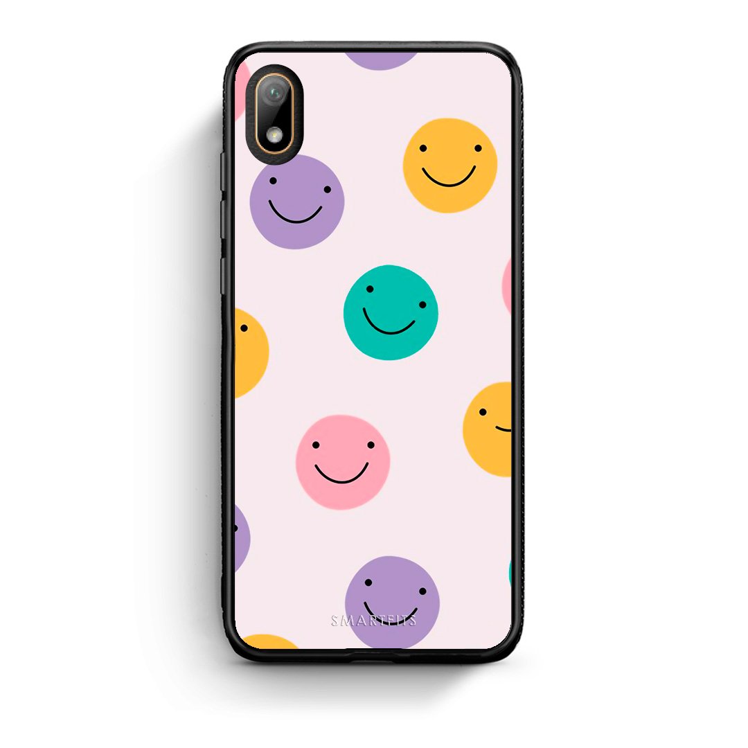 Huawei Y5 2019 Smiley Faces θήκη από τη Smartfits με σχέδιο στο πίσω μέρος και μαύρο περίβλημα | Smartphone case with colorful back and black bezels by Smartfits