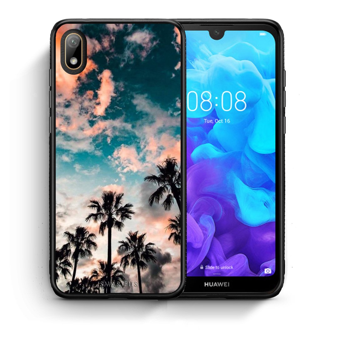 Θήκη Huawei Y5 2019 Sky Summer από τη Smartfits με σχέδιο στο πίσω μέρος και μαύρο περίβλημα | Huawei Y5 2019 Sky Summer case with colorful back and black bezels