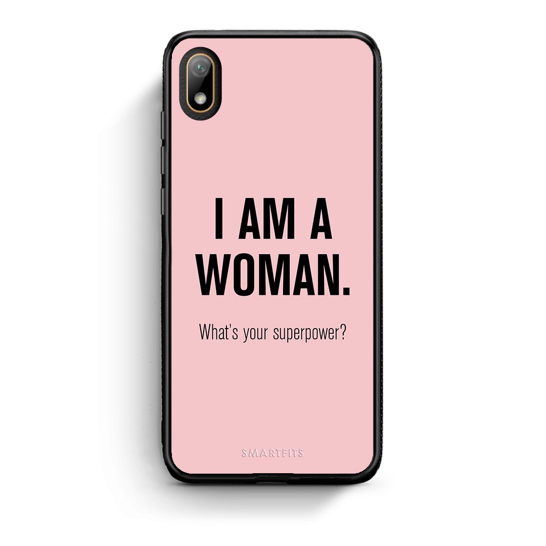 Huawei Y5 2019 Superpower Woman θήκη από τη Smartfits με σχέδιο στο πίσω μέρος και μαύρο περίβλημα | Smartphone case with colorful back and black bezels by Smartfits