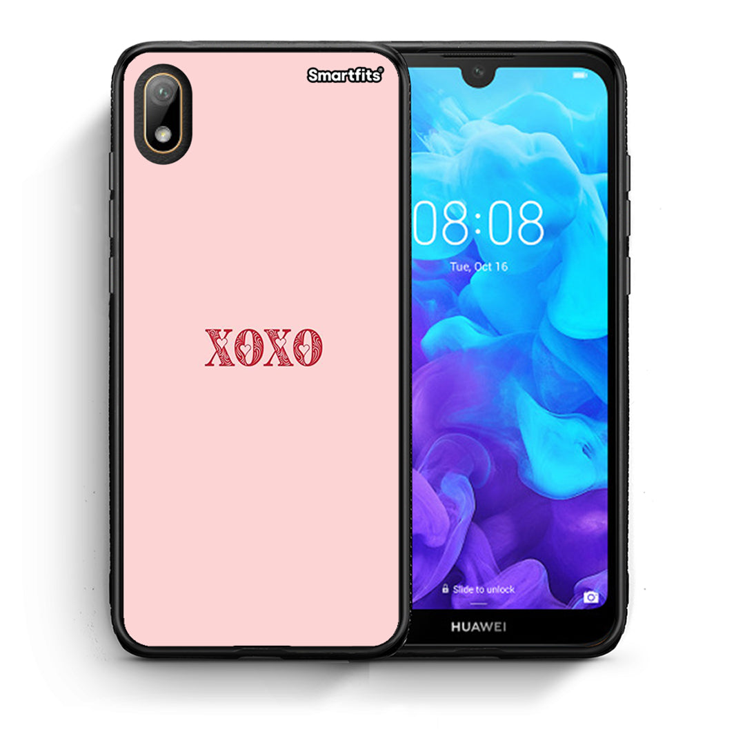 Θήκη Huawei Y5 2019 XOXO Love από τη Smartfits με σχέδιο στο πίσω μέρος και μαύρο περίβλημα | Huawei Y5 2019 XOXO Love case with colorful back and black bezels