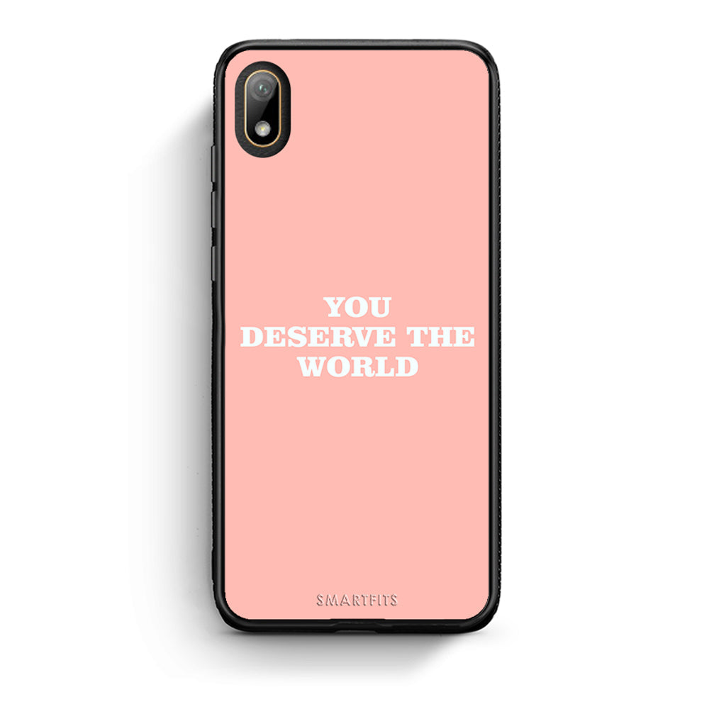 Huawei Y5 2019 You Deserve The World Θήκη Αγίου Βαλεντίνου από τη Smartfits με σχέδιο στο πίσω μέρος και μαύρο περίβλημα | Smartphone case with colorful back and black bezels by Smartfits
