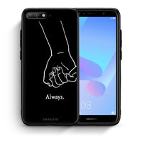Thumbnail for Θήκη Αγίου Βαλεντίνου Huawei Y6 2018 Always & Forever 1 από τη Smartfits με σχέδιο στο πίσω μέρος και μαύρο περίβλημα | Huawei Y6 2018 Always & Forever 1 case with colorful back and black bezels