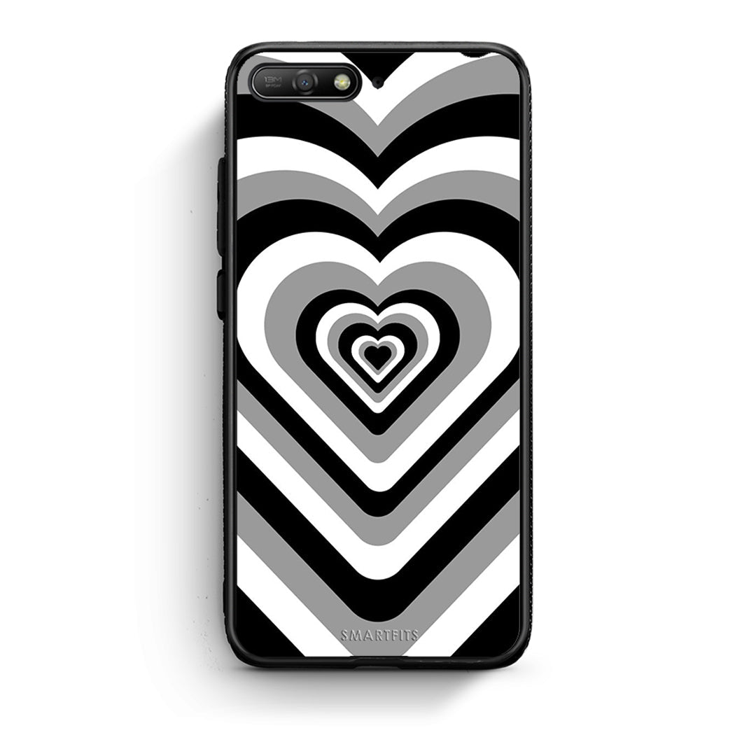 Huawei Y6 2018 Black Hearts θήκη από τη Smartfits με σχέδιο στο πίσω μέρος και μαύρο περίβλημα | Smartphone case with colorful back and black bezels by Smartfits