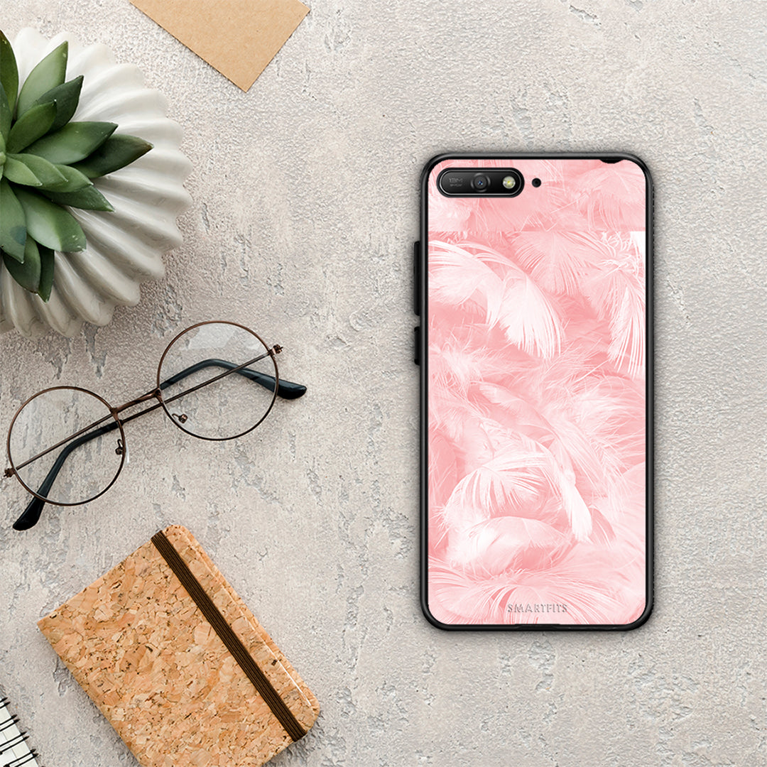 Boho Pink Feather - Huawei Y6 2018 / Honor 7A case