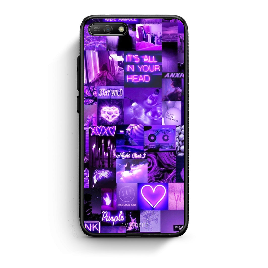 Huawei Y6 2018 Collage Stay Wild Θήκη Αγίου Βαλεντίνου από τη Smartfits με σχέδιο στο πίσω μέρος και μαύρο περίβλημα | Smartphone case with colorful back and black bezels by Smartfits