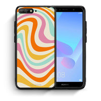 Thumbnail for Θήκη Huawei Y6 2018 Colourful Waves από τη Smartfits με σχέδιο στο πίσω μέρος και μαύρο περίβλημα | Huawei Y6 2018 Colourful Waves case with colorful back and black bezels
