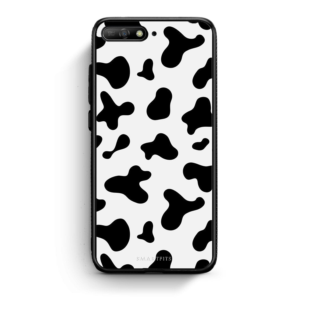 Huawei Y6 2018 Cow Print θήκη από τη Smartfits με σχέδιο στο πίσω μέρος και μαύρο περίβλημα | Smartphone case with colorful back and black bezels by Smartfits