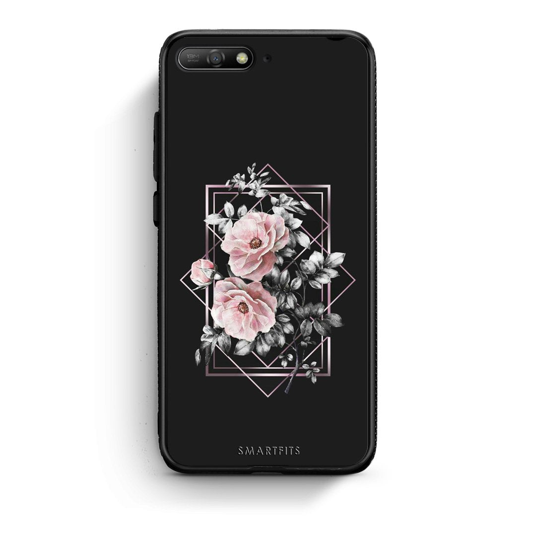 4 - Huawei Y6 2018 Frame Flower case, cover, bumper