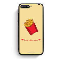 Thumbnail for Huawei Y6 2018 Fries Before Guys Θήκη Αγίου Βαλεντίνου από τη Smartfits με σχέδιο στο πίσω μέρος και μαύρο περίβλημα | Smartphone case with colorful back and black bezels by Smartfits