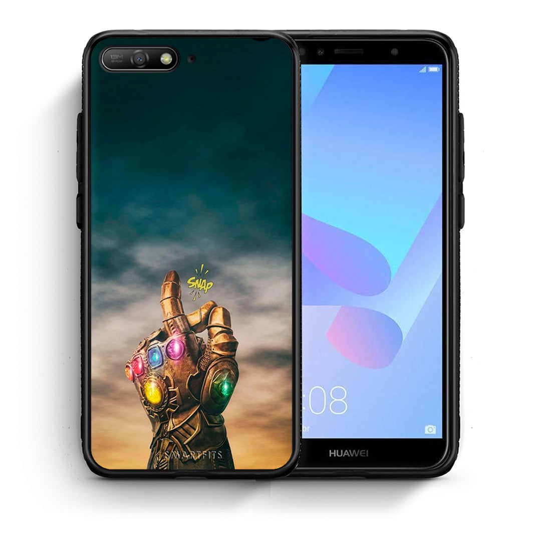 Θήκη Huawei Y6 2018 Infinity Snap από τη Smartfits με σχέδιο στο πίσω μέρος και μαύρο περίβλημα | Huawei Y6 2018 Infinity Snap case with colorful back and black bezels