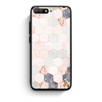 Thumbnail for 4 - Huawei Y6 2018 Hexagon Pink Marble case, cover, bumper