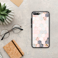 Thumbnail for Marble Hexagon Pink - Huawei Y6 2018 / Honor 7A case