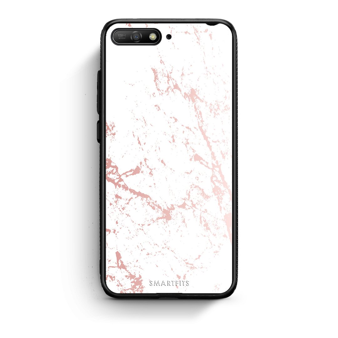 116 - Huawei Y6 2018 Pink Splash Marble case, cover, bumper
