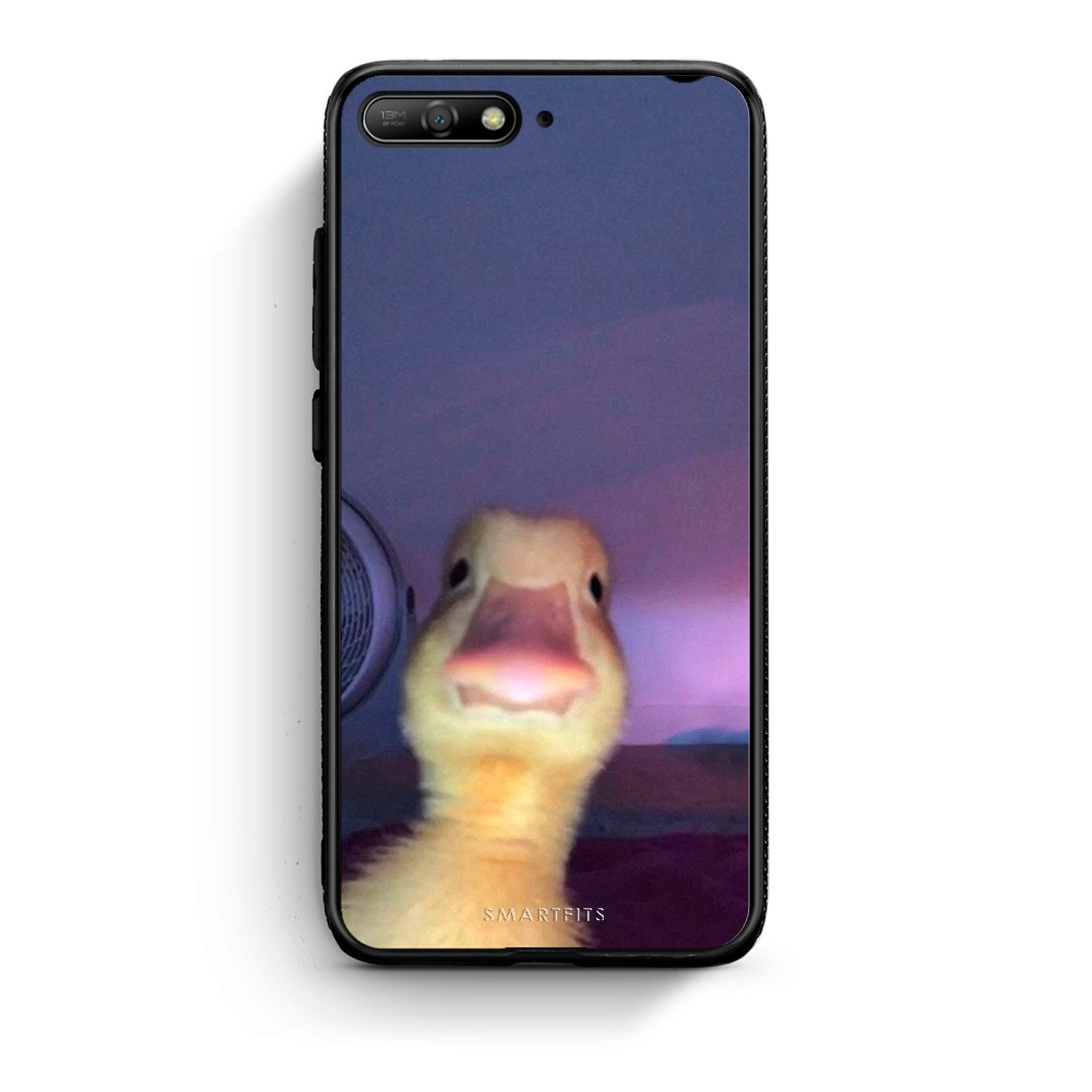Huawei Y6 2018 Meme Duck θήκη από τη Smartfits με σχέδιο στο πίσω μέρος και μαύρο περίβλημα | Smartphone case with colorful back and black bezels by Smartfits