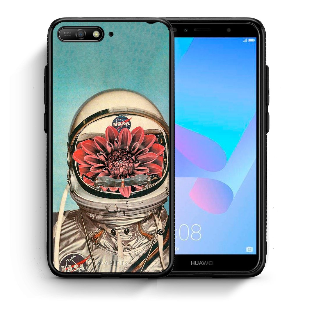 Θήκη Huawei Y6 2018 Nasa Bloom από τη Smartfits με σχέδιο στο πίσω μέρος και μαύρο περίβλημα | Huawei Y6 2018 Nasa Bloom case with colorful back and black bezels