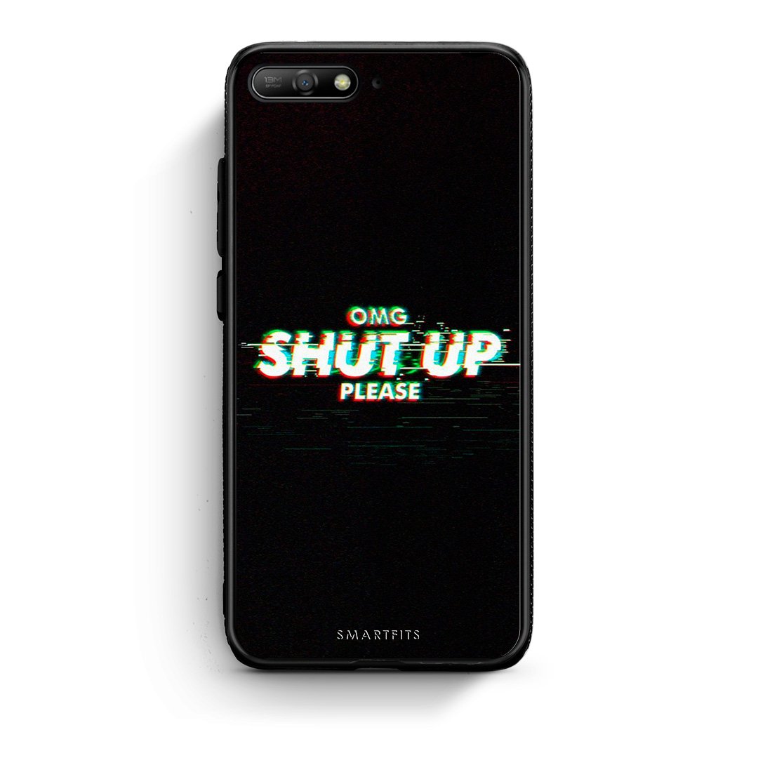Huawei Y6 2018 OMG ShutUp θήκη από τη Smartfits με σχέδιο στο πίσω μέρος και μαύρο περίβλημα | Smartphone case with colorful back and black bezels by Smartfits