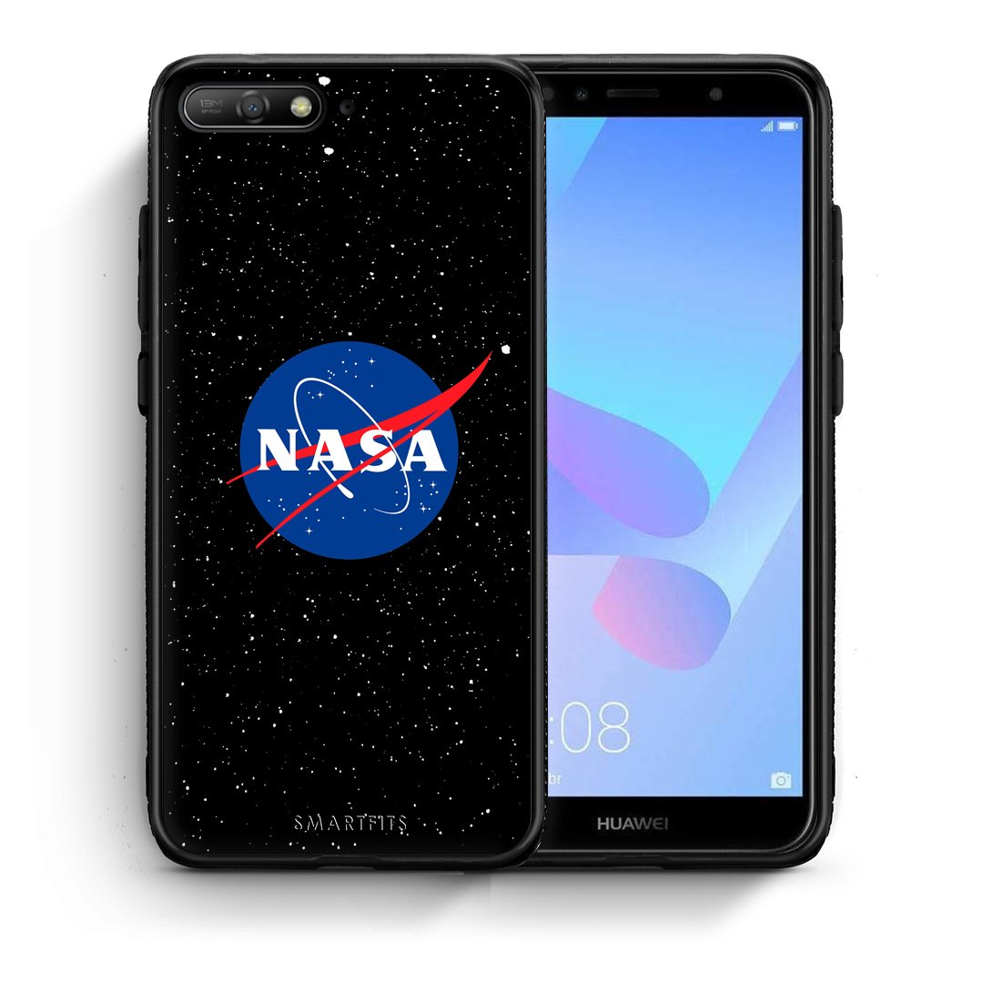 Θήκη Huawei Y6 2018 NASA PopArt από τη Smartfits με σχέδιο στο πίσω μέρος και μαύρο περίβλημα | Huawei Y6 2018 NASA PopArt case with colorful back and black bezels
