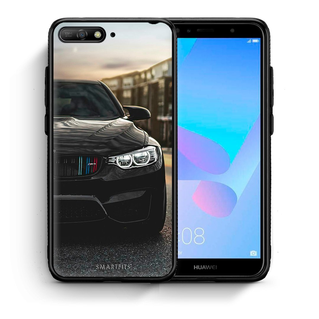 Θήκη Huawei Y6 2018 M3 Racing από τη Smartfits με σχέδιο στο πίσω μέρος και μαύρο περίβλημα | Huawei Y6 2018 M3 Racing case with colorful back and black bezels