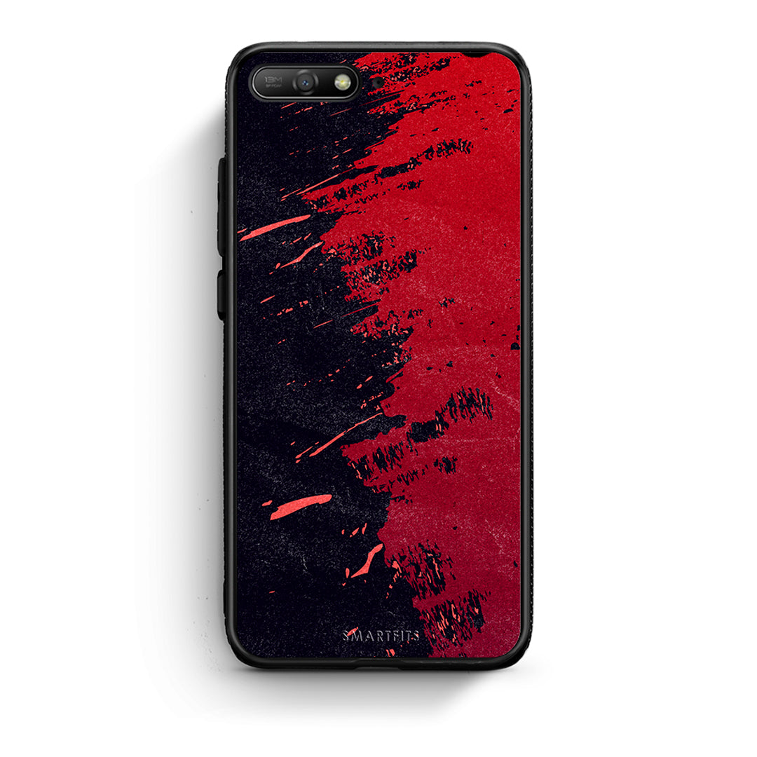 Huawei Y6 2018 Red Paint Θήκη Αγίου Βαλεντίνου από τη Smartfits με σχέδιο στο πίσω μέρος και μαύρο περίβλημα | Smartphone case with colorful back and black bezels by Smartfits