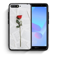 Thumbnail for Θήκη Huawei Y6 2018 Red Rose από τη Smartfits με σχέδιο στο πίσω μέρος και μαύρο περίβλημα | Huawei Y6 2018 Red Rose case with colorful back and black bezels